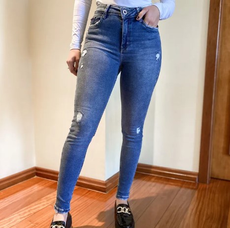 Calça fashion jeans feminina casual